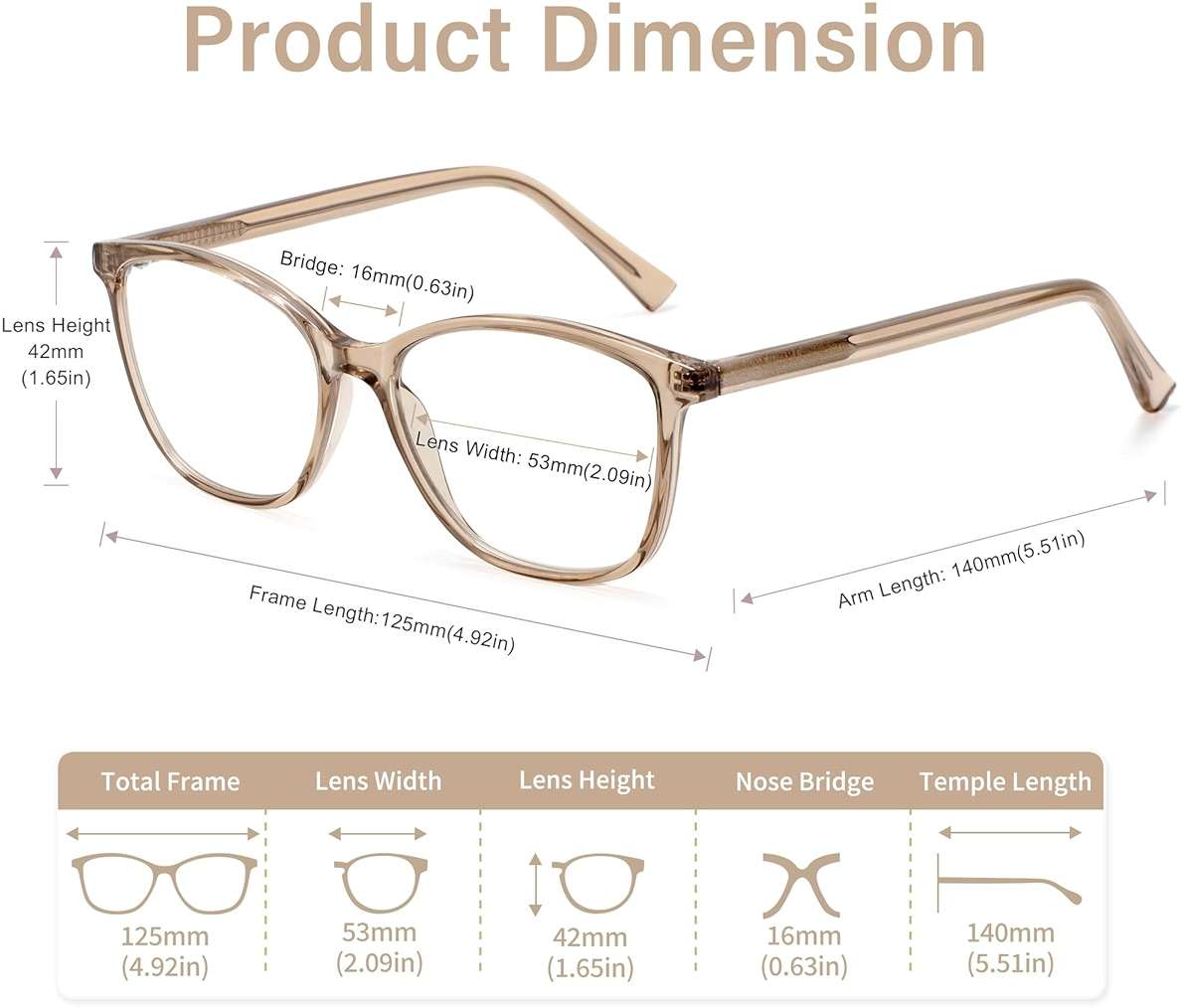 Madison Avenue Square Vintage TR90 Blue Light Blocking Reading Glasses for Women, Anti Eyestrain/Glare Computer Readers - Image 5