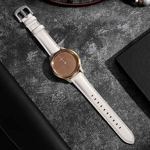 Laband 18mm Leather Watch Band Compatible with Garmin Venu 3S 41mm/Venu 4 41mm/Venu 2S/Vivoactive 4S/Vivomove 3S/Forerunner 265S/Forerunner 255S, Genuine Leather Soft Strap Wristband for Women Men - Image 3