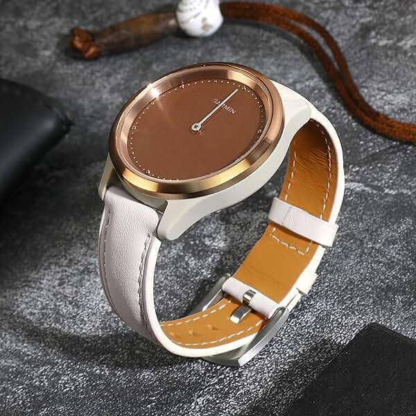 Laband 18mm Leather Watch Band Compatible with Garmin Venu 3S 41mm/Venu 4 41mm/Venu 2S/Vivoactive 4S/Vivomove 3S/Forerunner 265S/Forerunner 255S, Genuine Leather Soft Strap Wristband for Women Men - Image 4