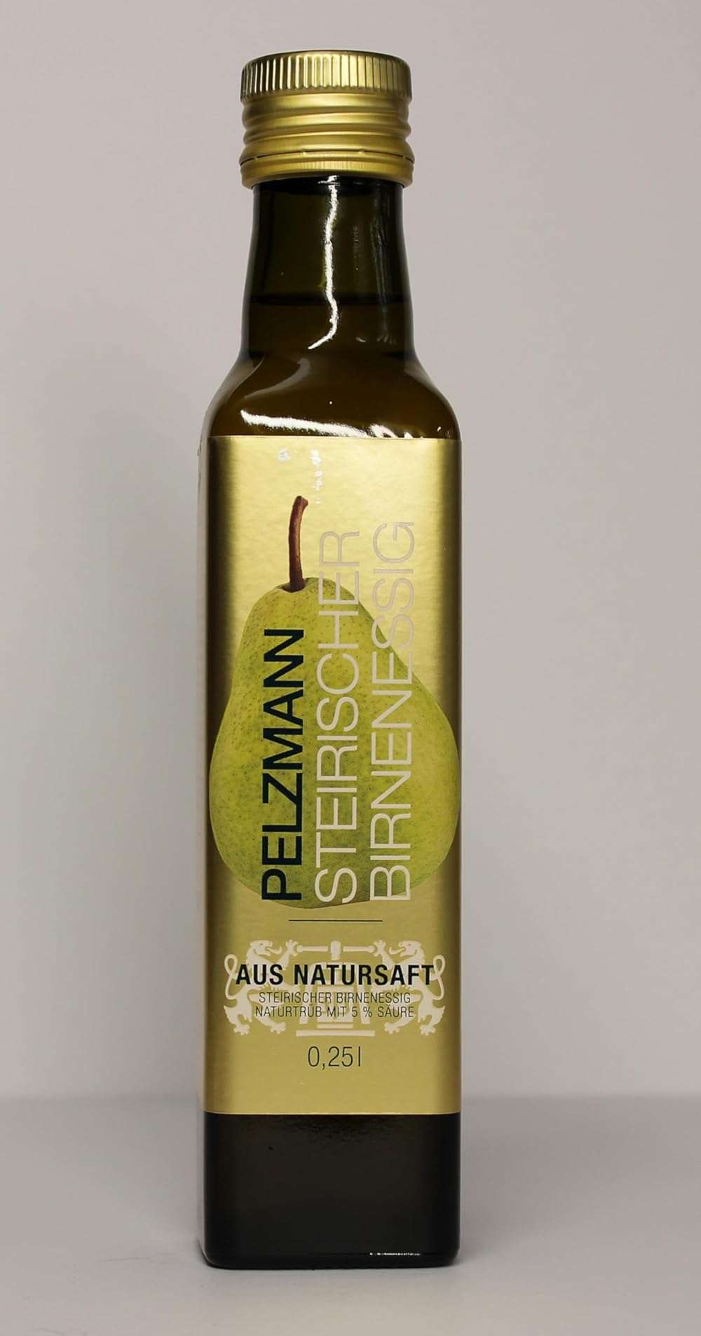 Pelzmann Pear Vinegar (Naturally) Clouded, 250ml (8.5 fl oz) Bottle, 100% Pure, Made from Natural Juices, Product of Austria - Image 1