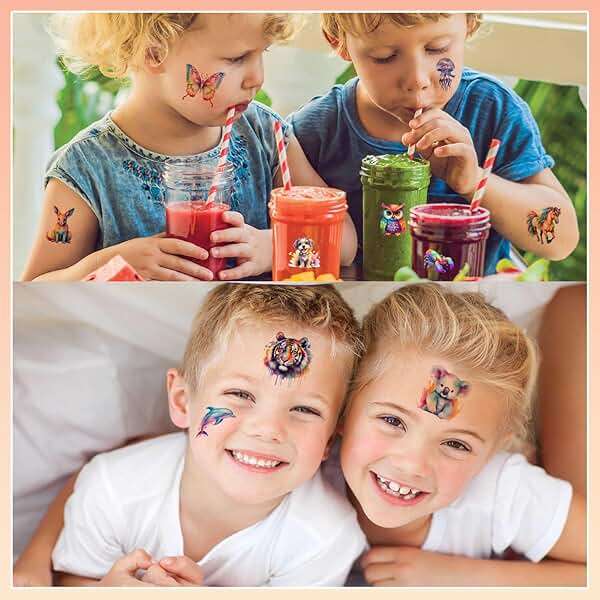 102 PCS Individually Wrapped Watercolor Animals Temporary Tattoo for kids - Cute Animals Temporary for Girls Boy Body Arm Shoulder Cute Tattoos Stickers, Birthday Party Supplies Gifts for Kids - Image 4