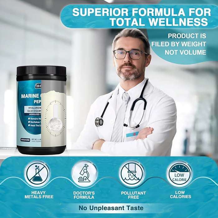 DRFOSTER Marine Collagen Peptides Powder with MSM + GC, Multi Type I & III Collagen with Hyaluronic Acid, Vitamin C & E for Skin, Hair & Nails, Wild-Caught Fish, 50 Servings - Image 7