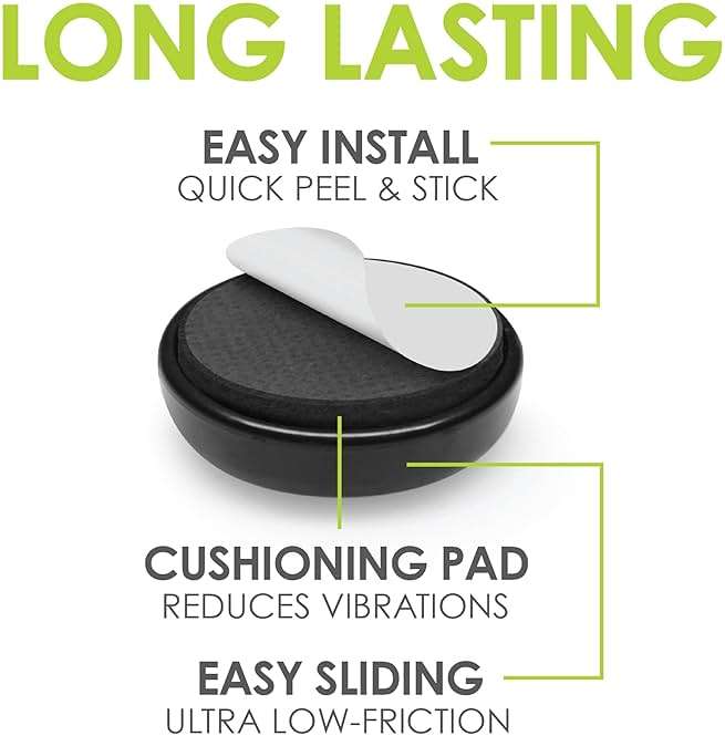 Slipstick GorillaGlides Kitchen Appliance Sliders (16 x 1” Round Glides) Self Adhesive Countertop Appliance Sliders Provide Easy Sliding and Saves Space on Counters - Image 5