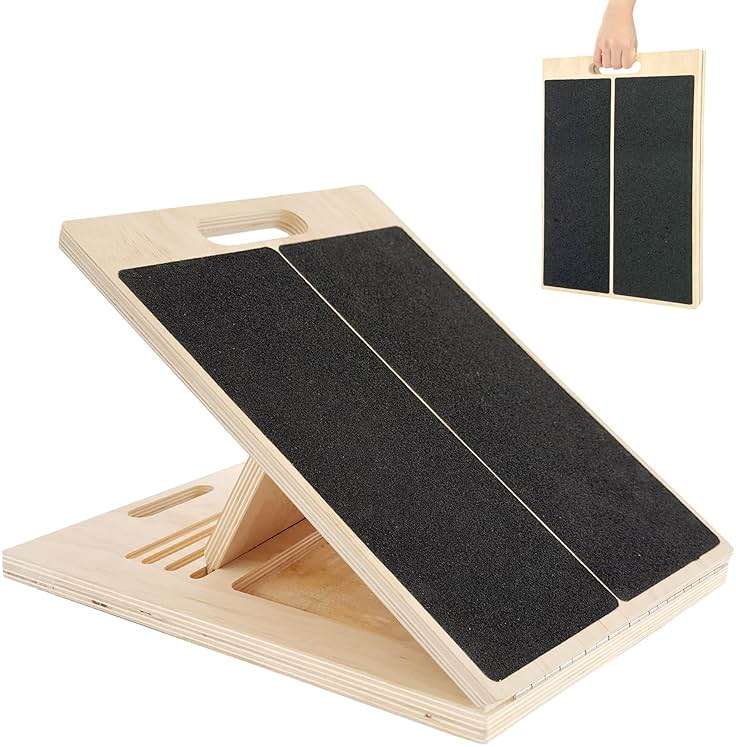 OiZenhio Portable Slant Board for Calf Stretching Squats Calf Stretcher Physical Therapy Equipment Adjustable Incline Board for Knees Ankle Heel Feet Leg - Image 1