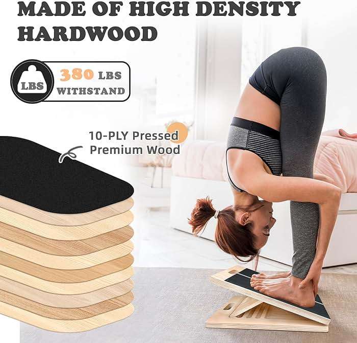 OiZenhio Portable Slant Board for Calf Stretching Squats Calf Stretcher Physical Therapy Equipment Adjustable Incline Board for Knees Ankle Heel Feet Leg - Image 3