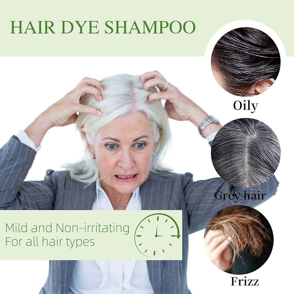 SHIHUANUO Black Hair Dye Shampoo 3 in 1 for Gray Hair Coverage, Herbal Ingredients Natural Shampoo Black Hair Dye for Women & Men/Ammonia-Free 520ml - Image 4