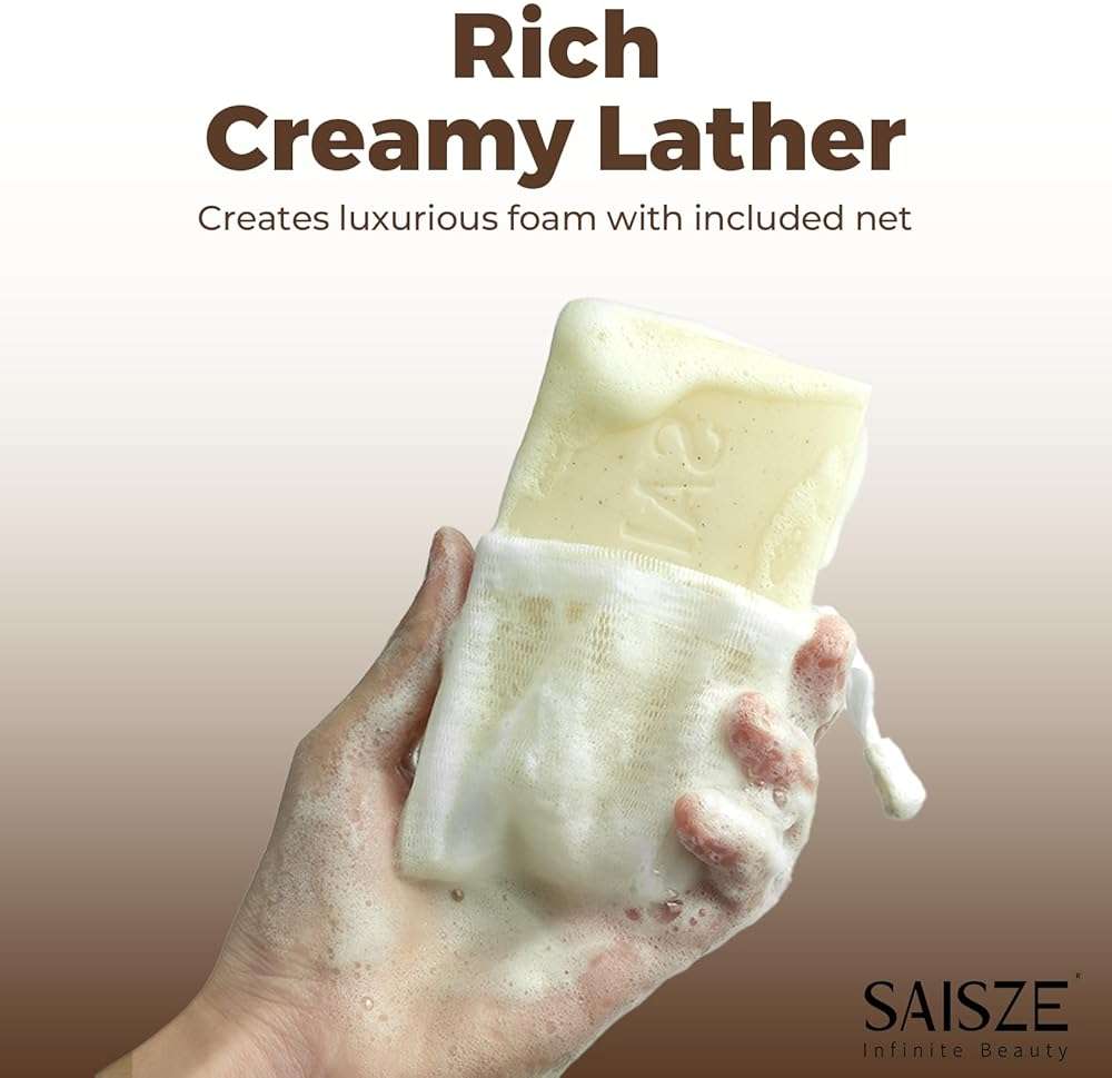 SAISZE Handmade Coconut and Shea Butter Soap - 8 oz, Cold Process, Organic Soap Enriched with Coconut oil, Shea, Body Bars for Women and Men - Image 4