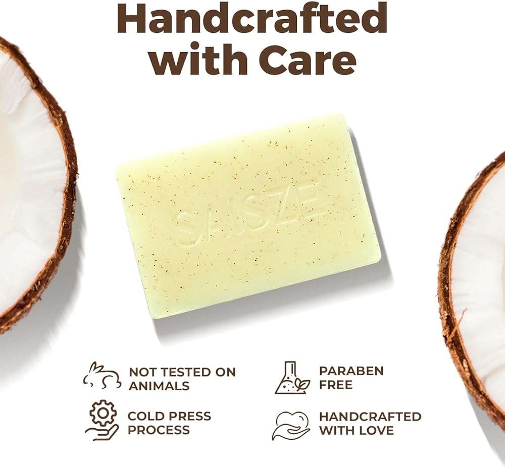 SAISZE Handmade Coconut and Shea Butter Soap - 8 oz, Cold Process, Organic Soap Enriched with Coconut oil, Shea, Body Bars for Women and Men - Image 5