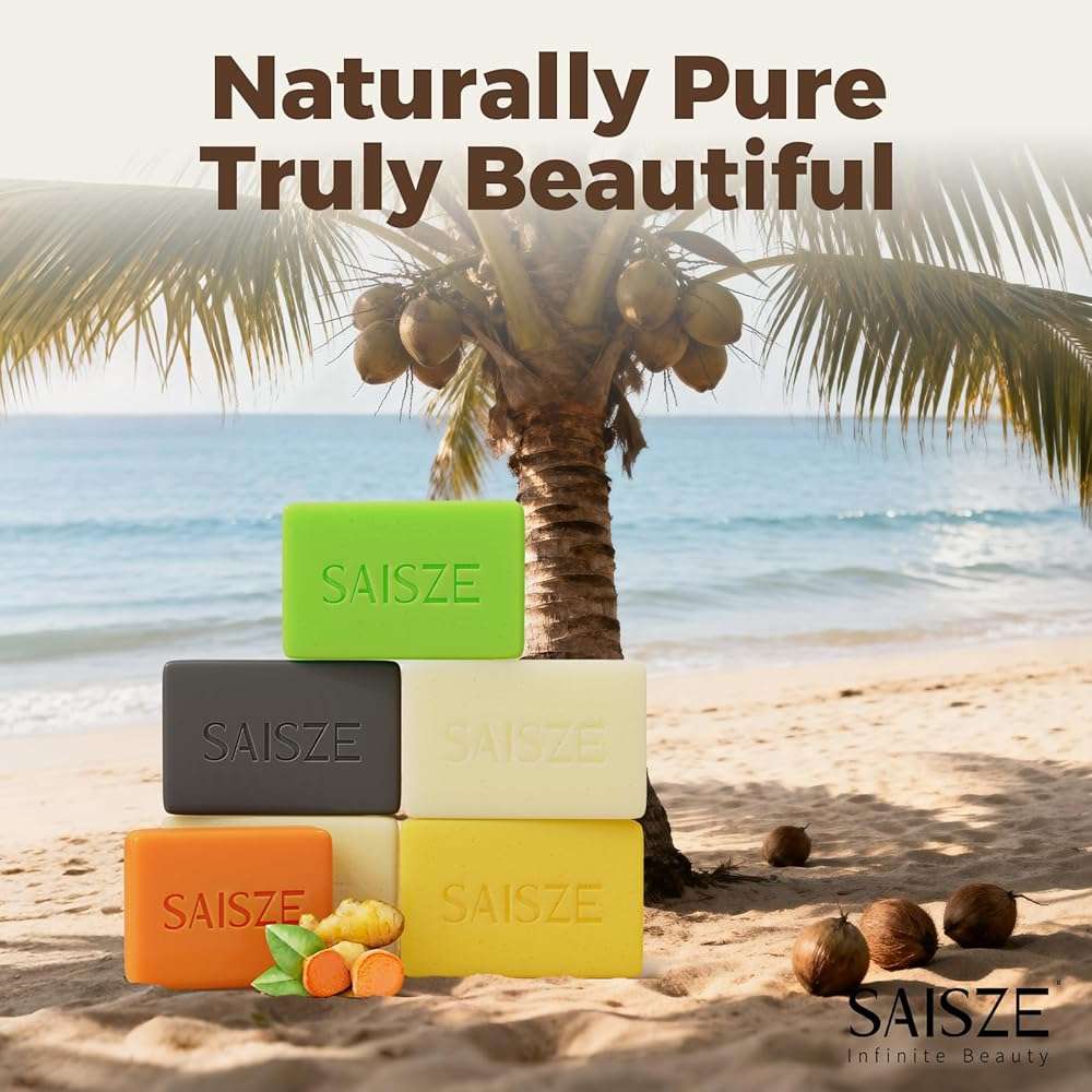 SAISZE Handmade Coconut and Shea Butter Soap - 8 oz, Cold Process, Organic Soap Enriched with Coconut oil, Shea, Body Bars for Women and Men - Image 7