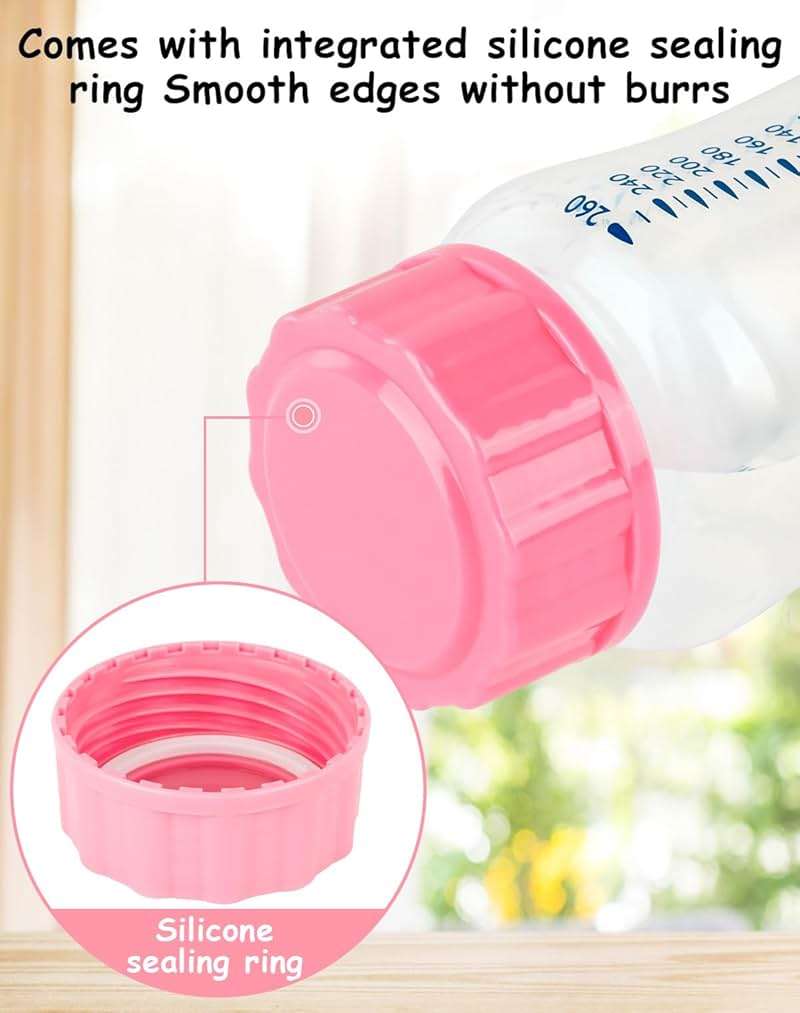 Travel and Storage Bottle Caps Compatible with Avent Baby Bottles, Bottle Lids Replacement, 8 Count, Pink - Image 9