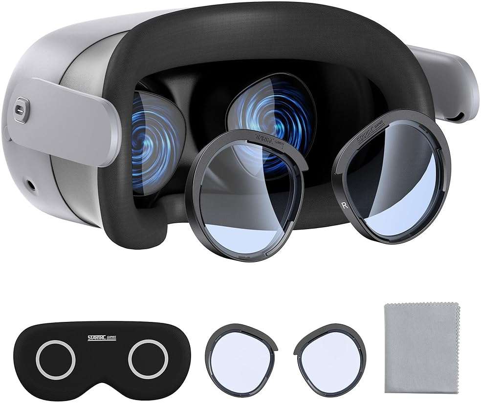STARTRC GAMES Lens Protector Set Compatible with Meta Quest 3S Accessories, Soft Lens Protector Cover, Glasses Spacer with Blue Light Blocking Glasses for Oculus Quest 3S/Quest 2 (Not Fit for Quest 3) - Image 1