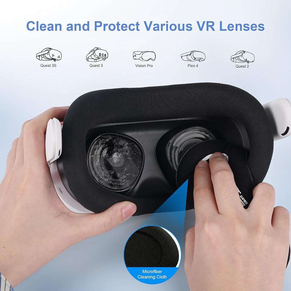 STARTRC GAMES Lens Protector Set Compatible with Meta Quest 3S Accessories, Soft Lens Protector Cover, Glasses Spacer with Blue Light Blocking Glasses for Oculus Quest 3S/Quest 2 (Not Fit for Quest 3) - Image 6