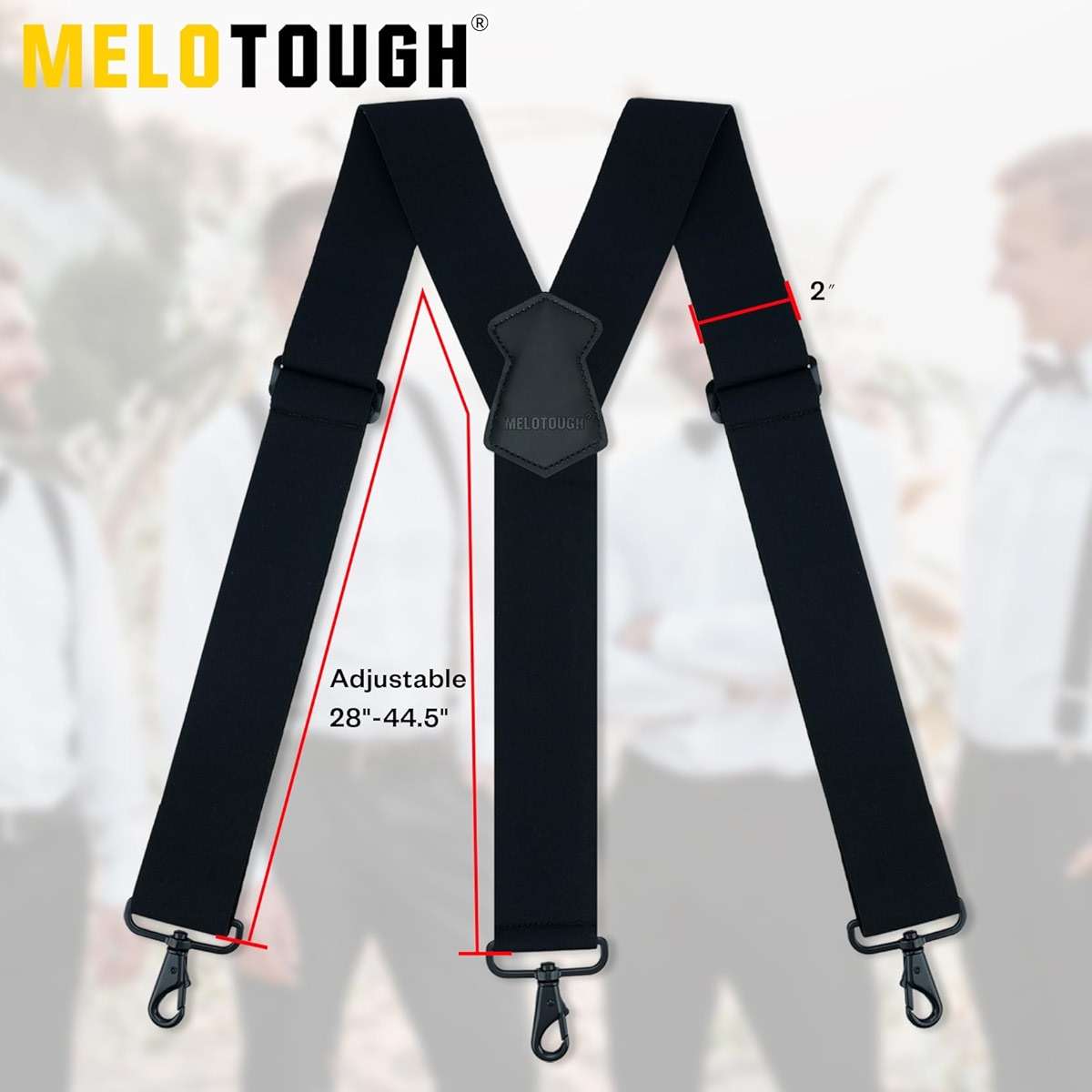 MELOTOUGH Suspenders for Men 2 Inch Wide Y Back Adjustable Elastic Big and Tall Suspenders with Swivel Hooks for Jeans - Image 3