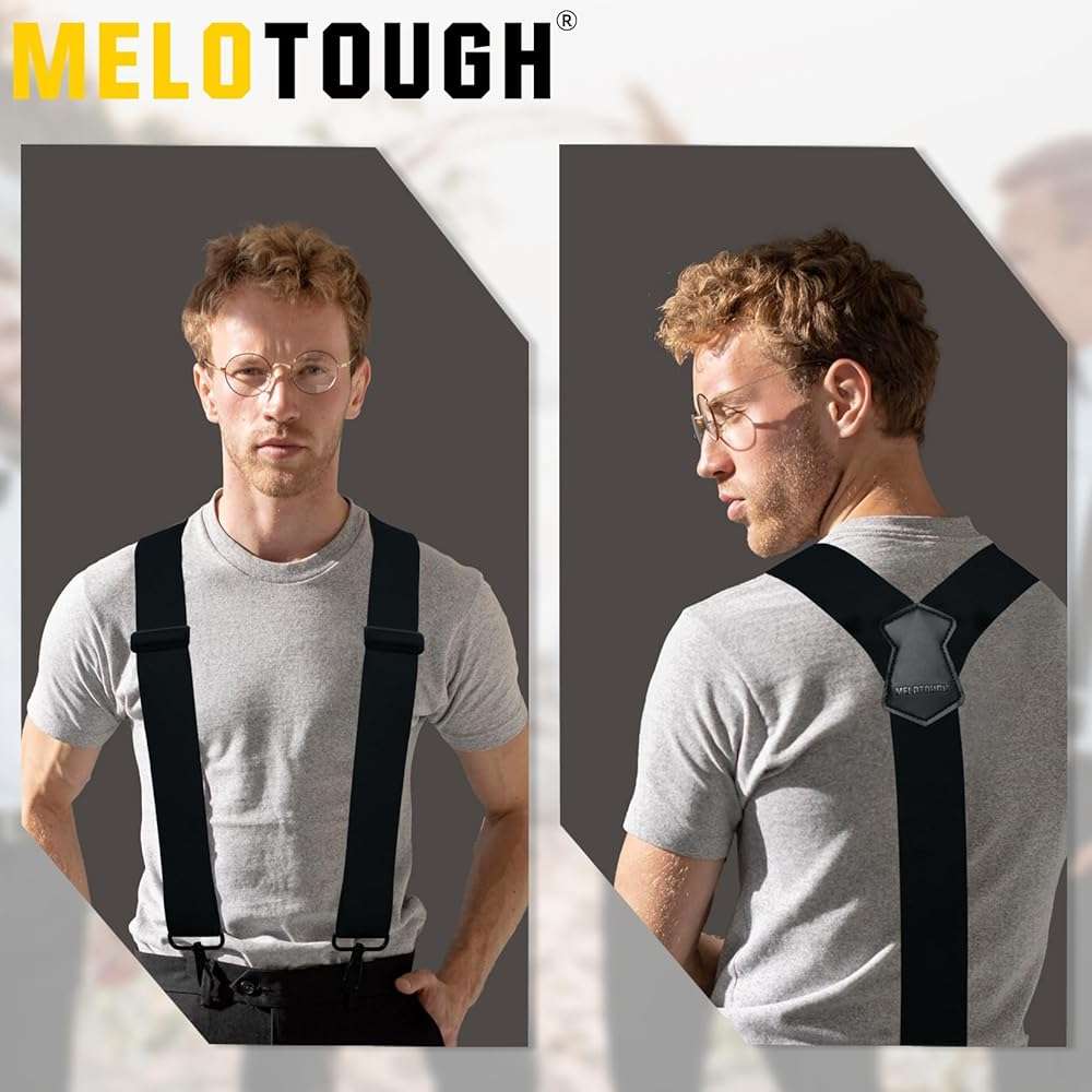 MELOTOUGH Suspenders for Men 2 Inch Wide Y Back Adjustable Elastic Big and Tall Suspenders with Swivel Hooks for Jeans - Image 4