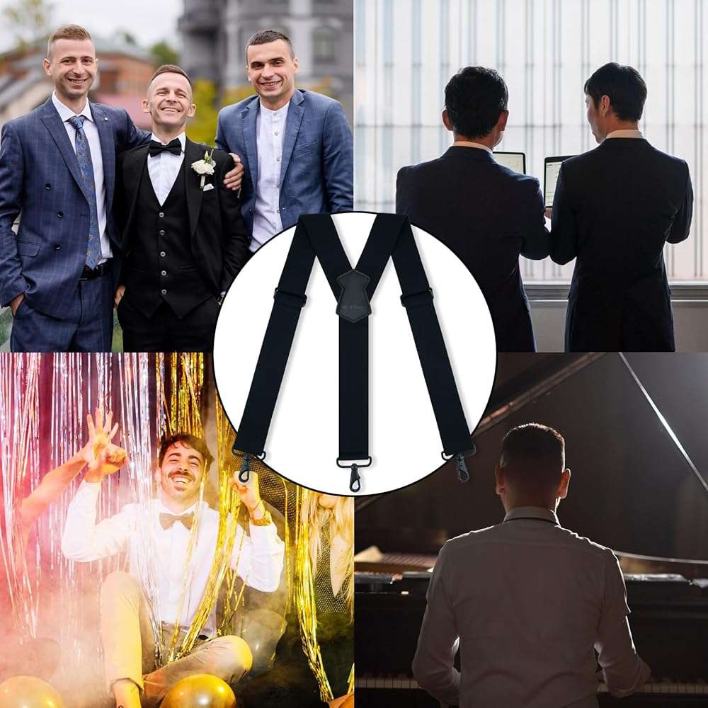 MELOTOUGH Suspenders for Men 2 Inch Wide Y Back Adjustable Elastic Big and Tall Suspenders with Swivel Hooks for Jeans - Image 8