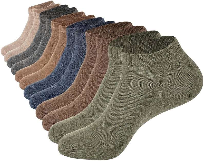 Losa Kute 6 Pairs Mens Ankle Socks Cotton Low Cut Socks for men 9-11 10-13 - Image 1