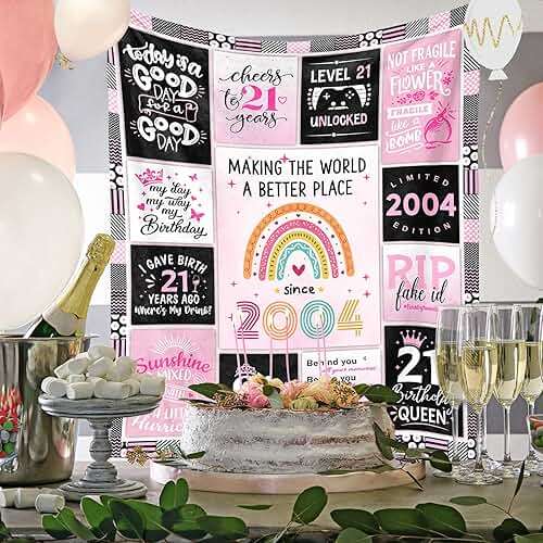 Fluxflix 21st Birthday Gift for Her - 21 Year Old Birthday Gift for Her - Gifts for 21st Birthday Female - 21st Birthday Gifts for Women/Daughter - 21st Birthday Gift Ideas Blanket 60"X50" - Image 2