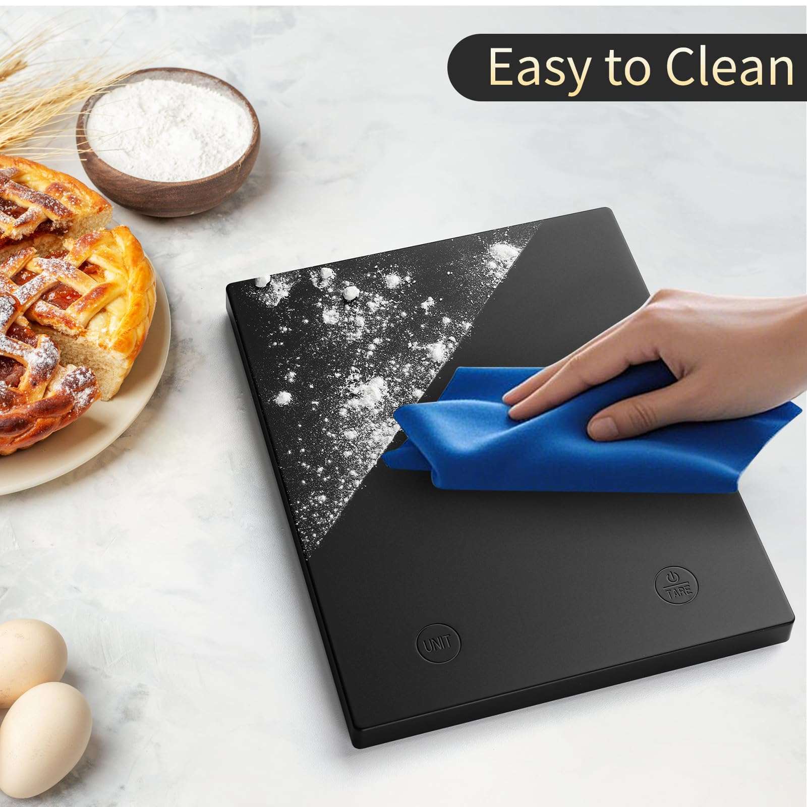 Homebuds 22lb/10kg Food Scale, Precision 0.1oz/1g by Our Professional Scale Factory Since 2001, Kitchen Scales Digital Weight Grams and Ounces for Cooking and Baking, LED, 3*AAA Batteries, Black - Image 7