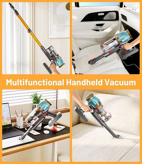 KARDV Cordless Vacuum Cleaner, 45Kpa/550W Stick Vacuum with Touch Screen, Max 65Mins Vacuum Cleaners for Home, Upgraded Green Light & Anti-Tangle Wireless Vacuum for Pet Hair/Carpet/Hardwood Floor - Image 8