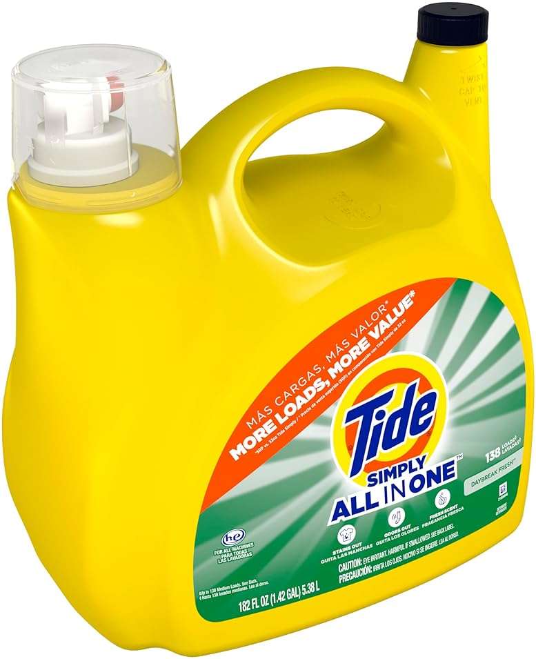 Tide Simply All-In-One Liquid Laundry Detergent, Daybreak Fresh Scent, 138 Loads, 182 fl oz - Image 3