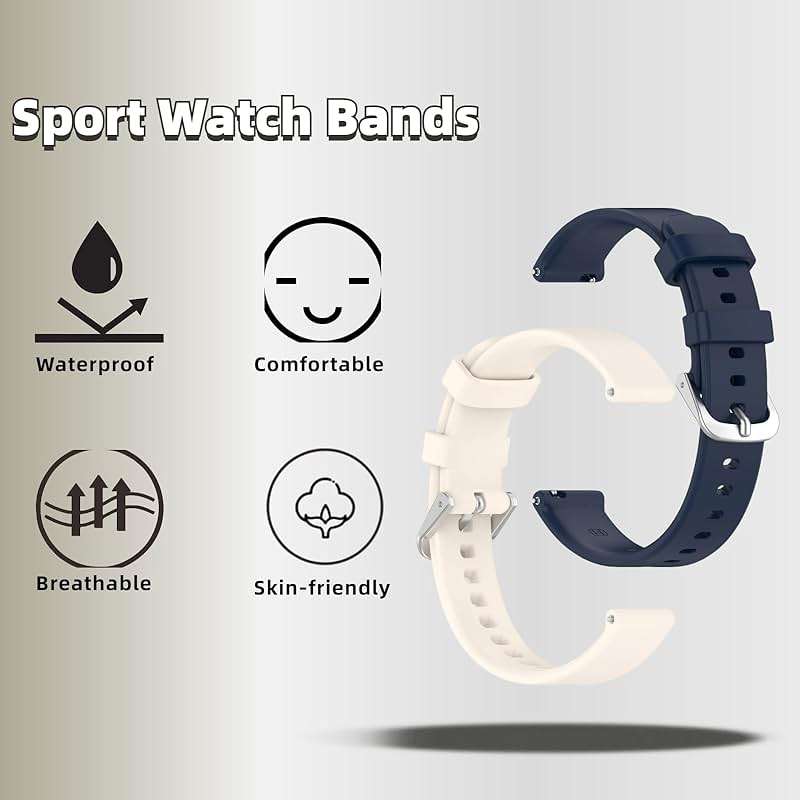 QHBAMD 4 Pack Watch Bands Compatible with Garmin Lily 2 Smart Watch, Quick Release Soft Silicone Replacement Women Band Strap for Garmin Lily 2 - Image 3
