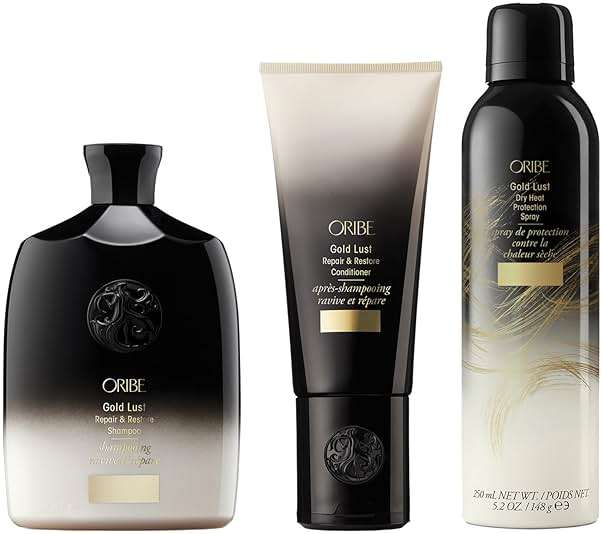 ORIBE Gold Lust Shampoo, Conditioner & Dry Heat Protection Spray Set - Image 1