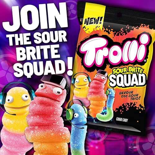 Trolli Sour Brite Squad Gummy Candy, Sour Gummy Worms, 6.3 oz (Pack of 8) - Image 4
