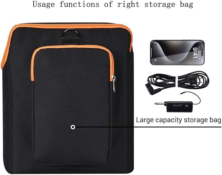 Hzycwgone Carrying Travel Case for JBL PartyBox Encore Essential Tote Bag Rugged Cover Accessories w/Shoulder Strap for JBL Encore Essential / Partybox Encore Portable Party Speaker and Microphones - Image 4