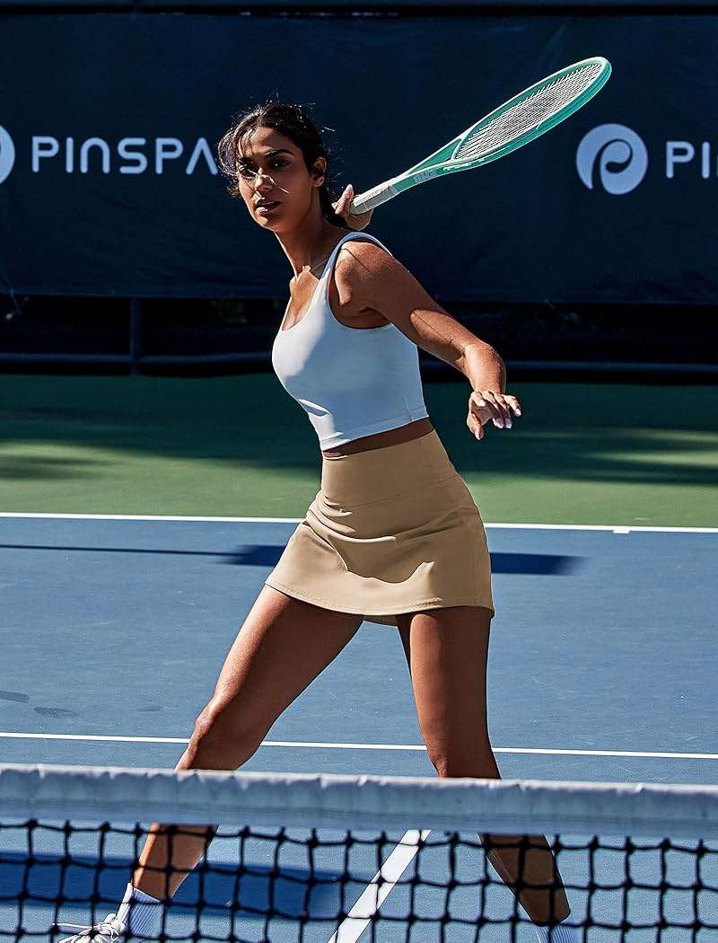 PINSPARK Womens Tennis Skirt High Waisted Golf Skort with 2 Pockets Stretchy Athletic Skirts for Workout Pickleball Running - Image 4