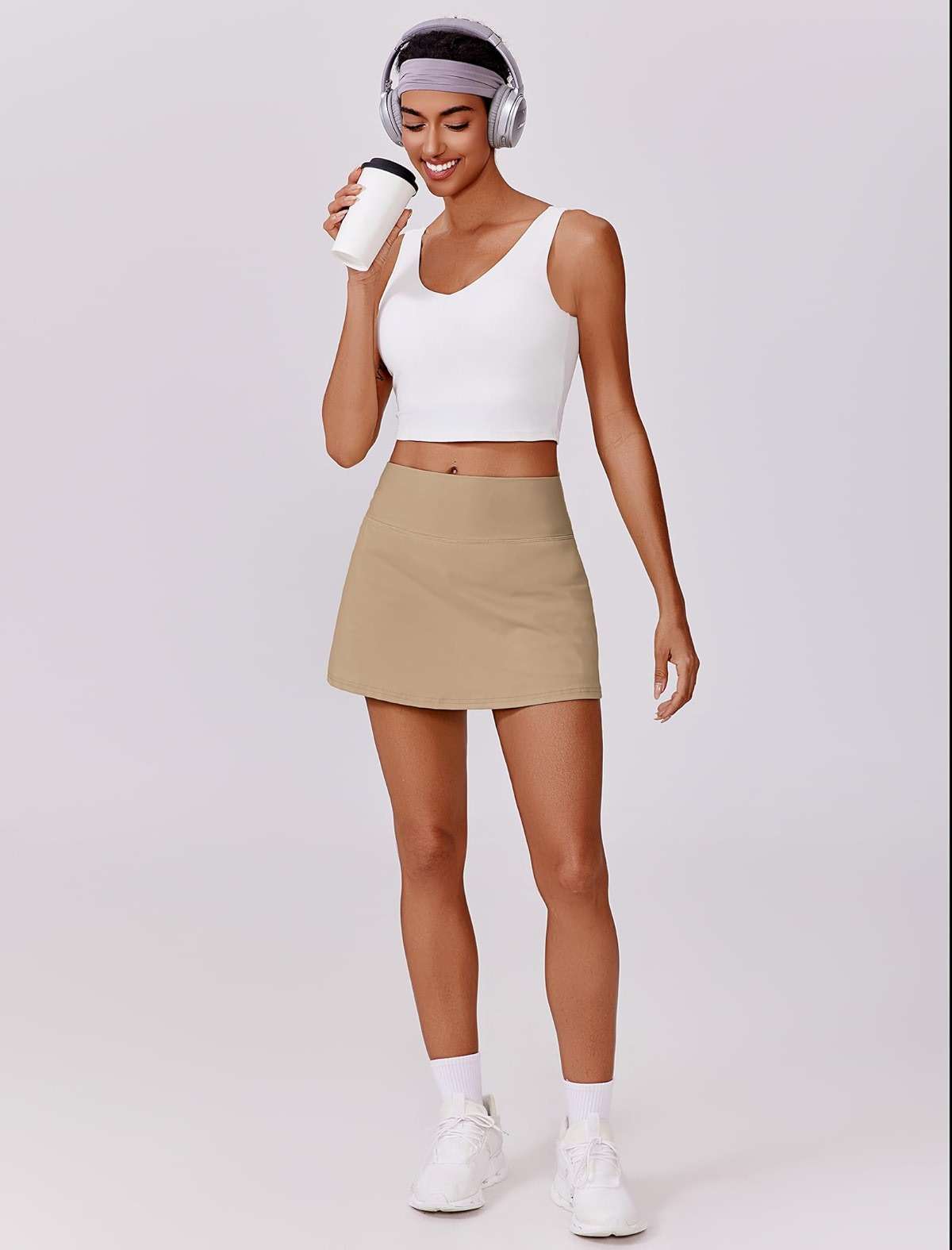 PINSPARK Womens Tennis Skirt High Waisted Golf Skort with 2 Pockets Stretchy Athletic Skirts for Workout Pickleball Running - Image 6