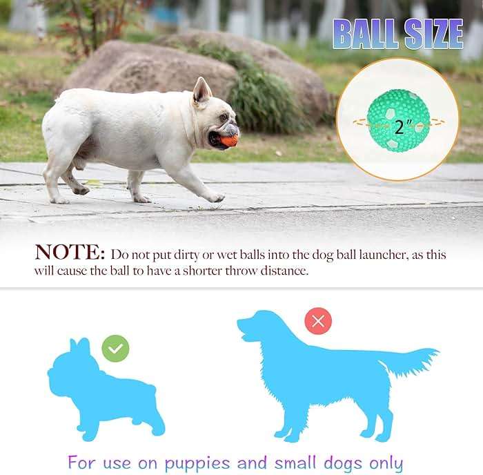 WIGGLYTAIL Automatic Ball Launcher for Dogs, Dog Fetch Ball Thrower Launcher, 3 Adjustable Distances, Interactive Pet Self Playing for Small Dogs and Puppies with 10 Balls (2 inches) - Image 3