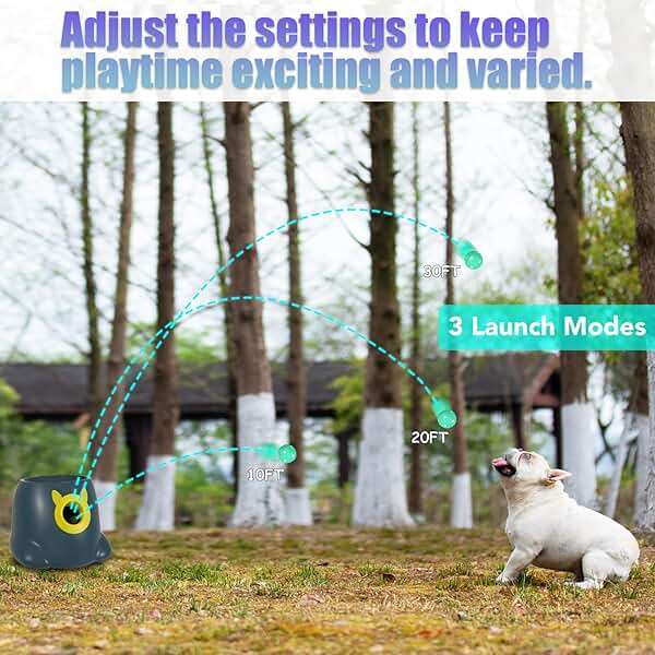 WIGGLYTAIL Automatic Ball Launcher for Dogs, Dog Fetch Ball Thrower Launcher, 3 Adjustable Distances, Interactive Pet Self Playing for Small Dogs and Puppies with 10 Balls (2 inches) - Image 4