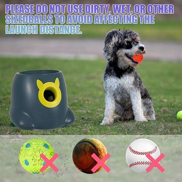 WIGGLYTAIL Automatic Ball Launcher for Dogs, Dog Fetch Ball Thrower Launcher, 3 Adjustable Distances, Interactive Pet Self Playing for Small Dogs and Puppies with 10 Balls (2 inches) - Image 8