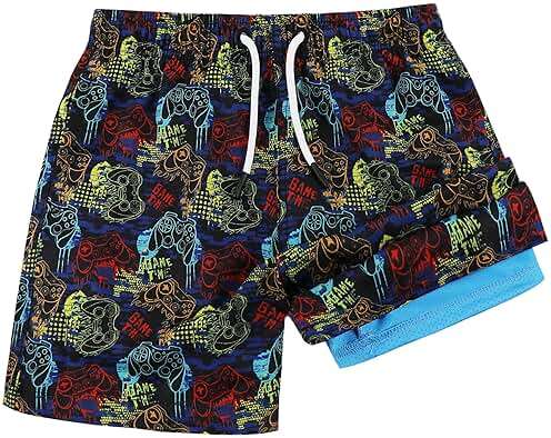MILANKERR Toddler Boys Swim Trunks with Compression Air Holes Liner Quick Dry Boys Bathing Costumes - Image 2