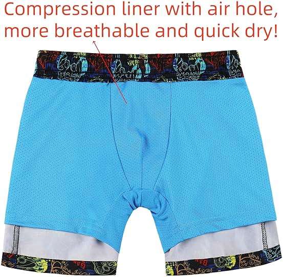 MILANKERR Toddler Boys Swim Trunks with Compression Air Holes Liner Quick Dry Boys Bathing Costumes - Image 4