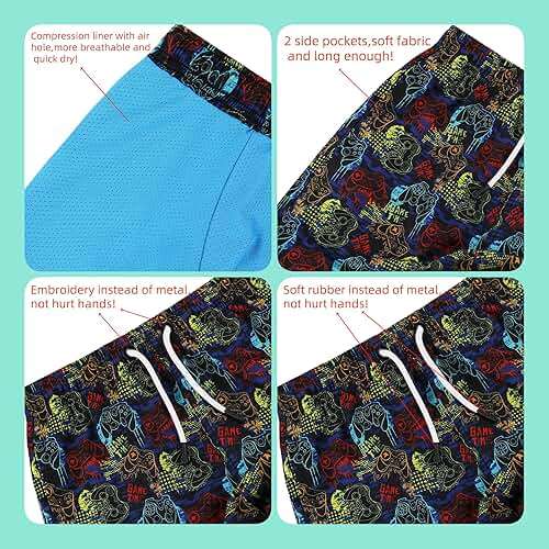 MILANKERR Toddler Boys Swim Trunks with Compression Air Holes Liner Quick Dry Boys Bathing Costumes - Image 5