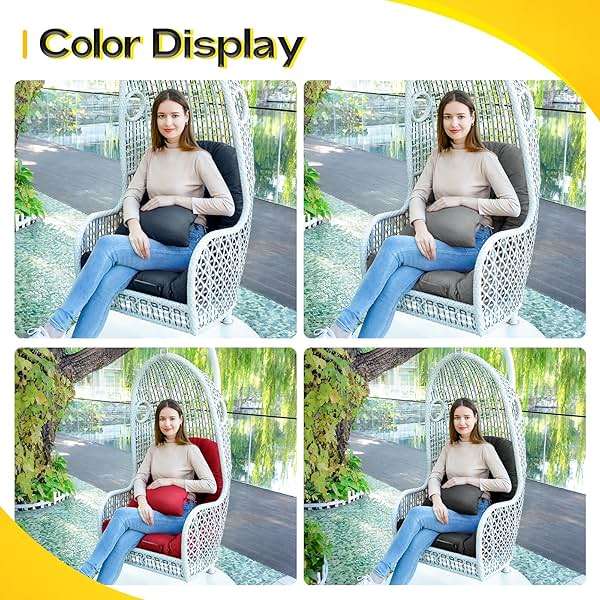 MAGIC ELEPHANT Egg Chair Cushion, Memory Foam Hanging Egg Chair Cushion Replacement, Indoor Outdoor Hammock Basket Swing Cushion with Headrest (Blue) - Image 7