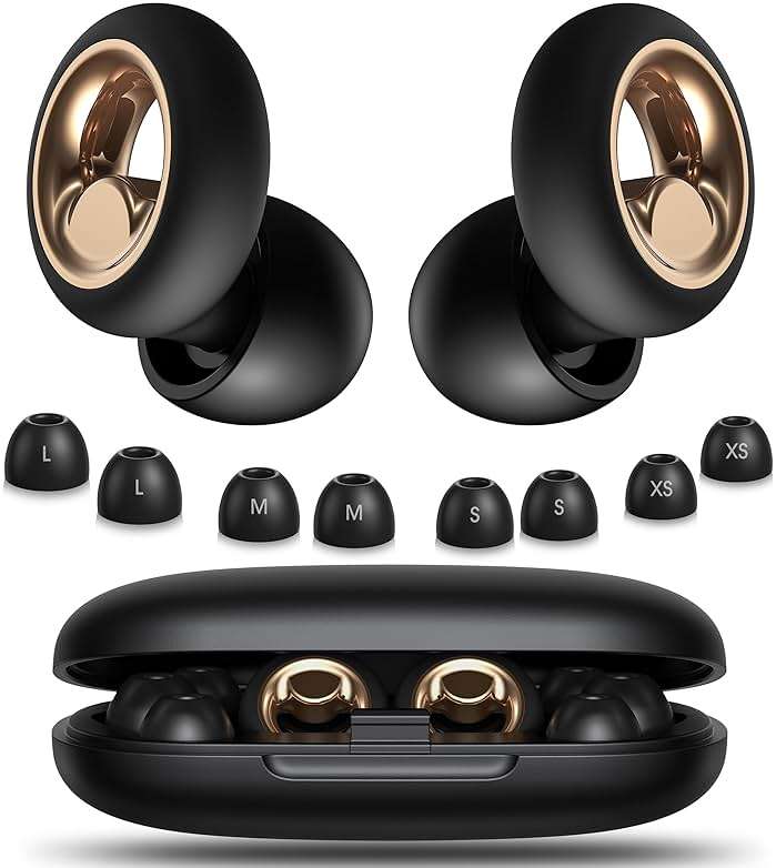 Ear Plugs for Sleeping Noise Cancelling,Soft EarPlugs for Concert,Reusable Ear Plugs for Noise Reduction with 8 EarTips,Silicone Hearing Protectio for Work and Travel(Black) - Image 2