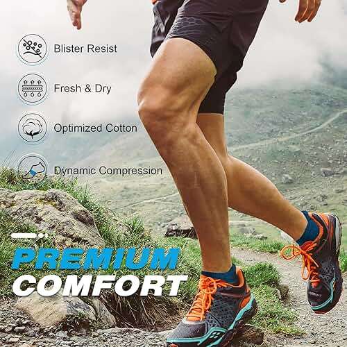 Cirorld Mens Ankle Running Socks, Athletic Cushioned Low Cut Moisture Wicking Cotton Short Sports Socks, 6 Pairs - Image 2