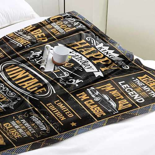 Fluxflix Birthday Gifts for Men/Dad/Him/Huband/Boyfriend, Men Gifts for Birthday, Men's Birthday Gift Ideas, Happy Birthday Gifts for Male Throw Blanket 60"X50" - Image 5