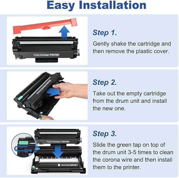 TN760 Toner High Yield Replacement for Brother TN-730 TN-760 TN730 TN760 Toner Cartridge for Brother Printer L2325DW L2350DW L2370DW L2390DW L2395DW L2550DW L2690DW L2710DW L2717DW L2750DW 4-Pack - Image 6
