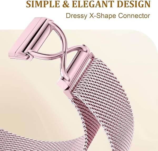 JKD X-Shape Metal Band Compatible with Fitbit Versa 4/Sense 2/Versa 3/Sense Bands Women Men, Stainless Steel Soft Mesh Loop Strap Replacement for Fitbit Sense 2/Versa 3/Sense/Versa 4 Smartwatch - Image 5