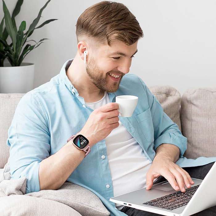 JKD X-Shape Metal Band Compatible with Fitbit Versa 4/Sense 2/Versa 3/Sense Bands Women Men, Stainless Steel Soft Mesh Loop Strap Replacement for Fitbit Sense 2/Versa 3/Sense/Versa 4 Smartwatch - Image 7