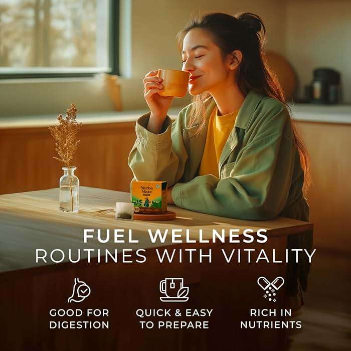 Gya Tea Co Yerba Mate Tea Bags (50 Bags) - Caffeinated with a Smooth Flavor for Workday - Recharge Yourself with Every Sip - Fruit & Herbal Blends - Image 3