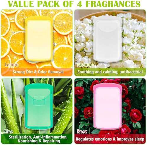 2 Boxs (100 Sheets) Hand Washing Soap Sheets for Outdoor Travel,Portable Camping Hand Soap,Hiking Washing Hand Bath Paper Soap for Travel,BBQ,Party,School,Girls(Yellow&Pink) - Image 4