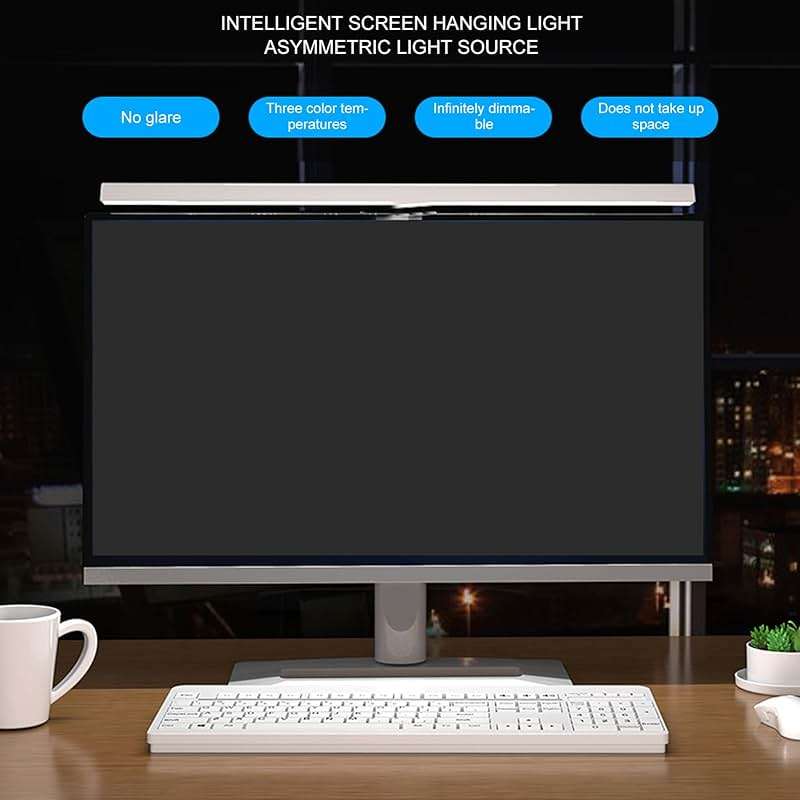 LICAEVEY Monitor Light Bar, 19.7in Light Bar with Clamp, 3 Switchable Light Modes and Touch Control, No Screen Glare Monitor Desk Lamp for Work and Office (White) - Image 7