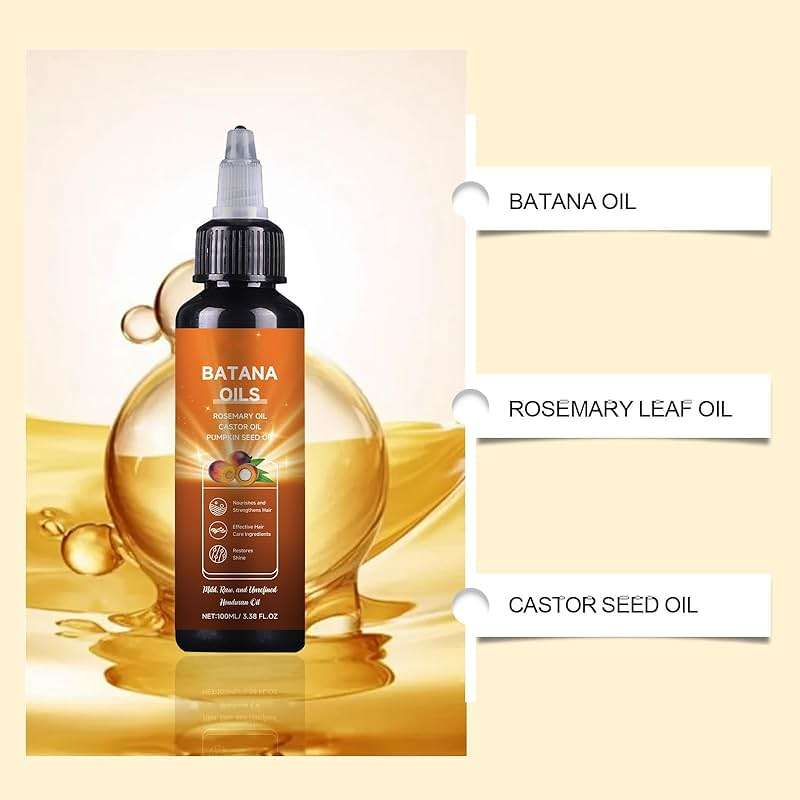 Batana Oil for Hair Growth, 4-In-1 Liquid Batana Oil with Rosemary, Castor, and Pumpkin Seed - 100mL/3.38 fl.oz (1) - Image 6