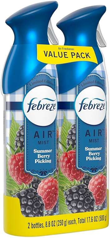 Febreze Air Freshener Spray, Odor-Fighting Room Spray, Summer Berry Picking Scent, 8.8oz, 2 Count - Image 8