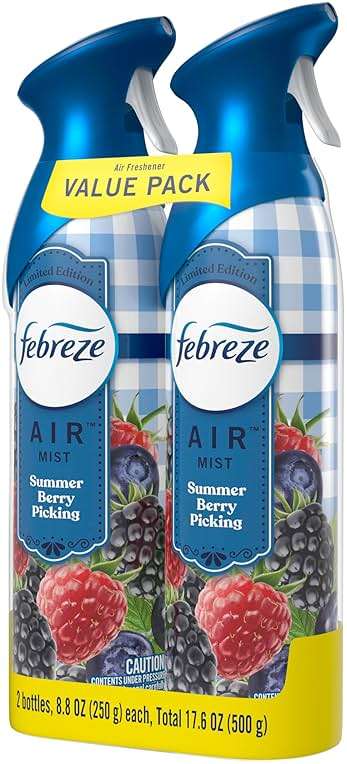 Febreze Air Freshener Spray, Odor-Fighting Room Spray, Summer Berry Picking Scent, 8.8oz, 2 Count - Image 10