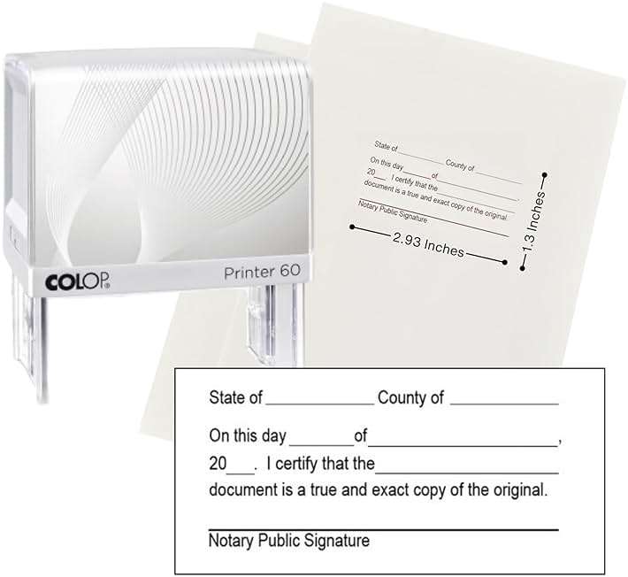 Handy Stamps Notary Certified True Copy Stamp - Professional Self-Inking Stamp for Certifying Document Copies with Crisp Impressions, Size 1 3/8" x 2 15/16", Durable and Easy to Use - Image 1